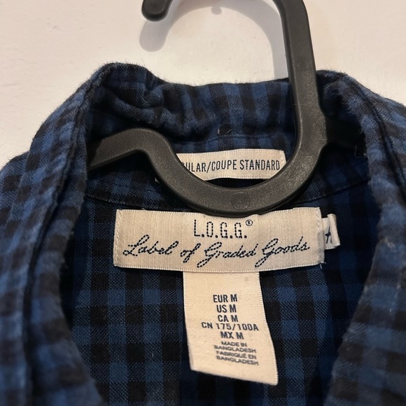 Navy Checkered Button Down Shirt - Picture 2 of 3